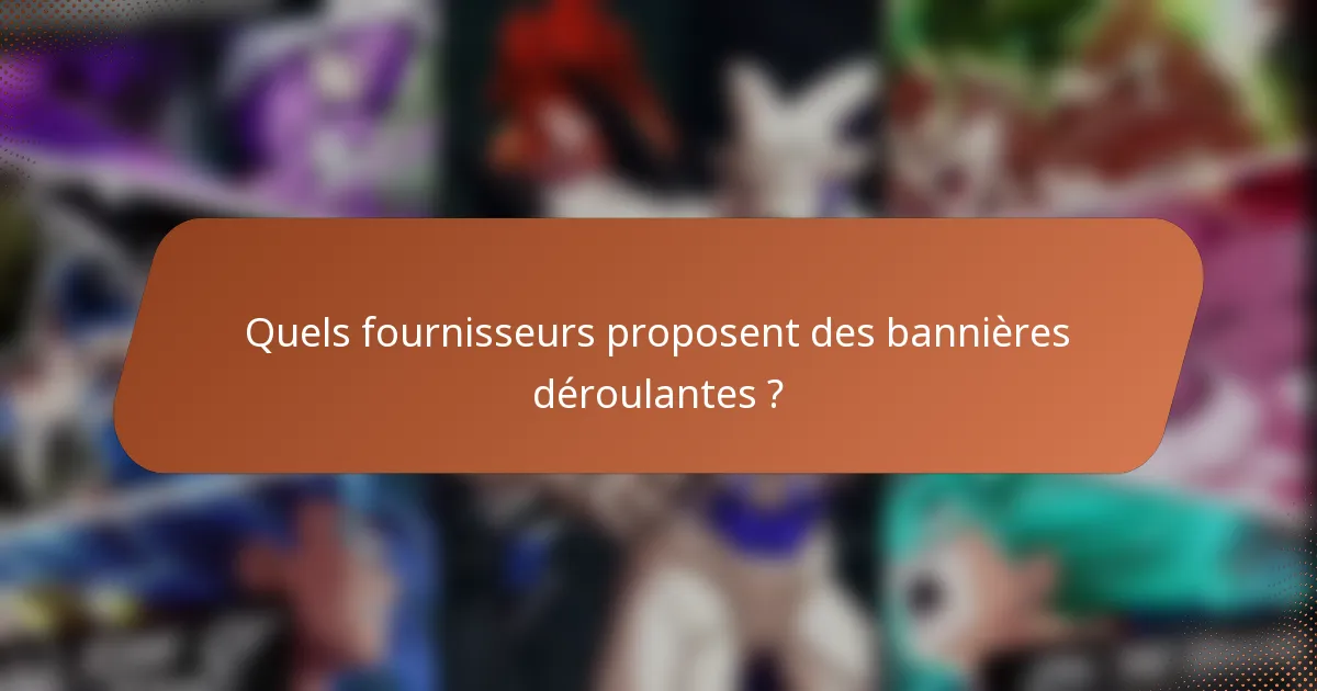 Quels fournisseurs proposent des bannières déroulantes ?